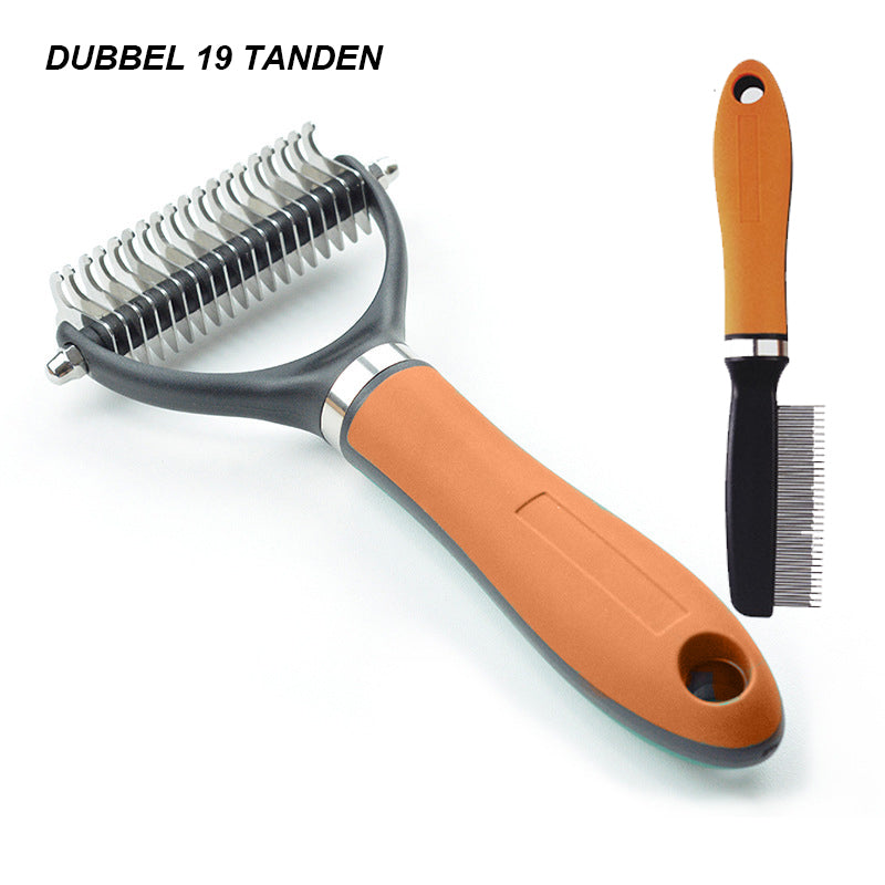 🐕 50% OFF NOW! 🐈 Double-Sided Deshedding Pet Grooming Brush – Dual-Sided Design, Ergonomic Handle & Gentle Grooming ✨