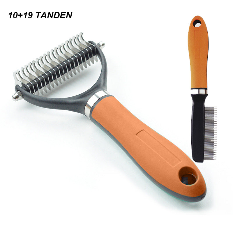 🐕 50% OFF NOW! 🐈 Double-Sided Deshedding Pet Grooming Brush – Dual-Sided Design, Ergonomic Handle & Gentle Grooming ✨