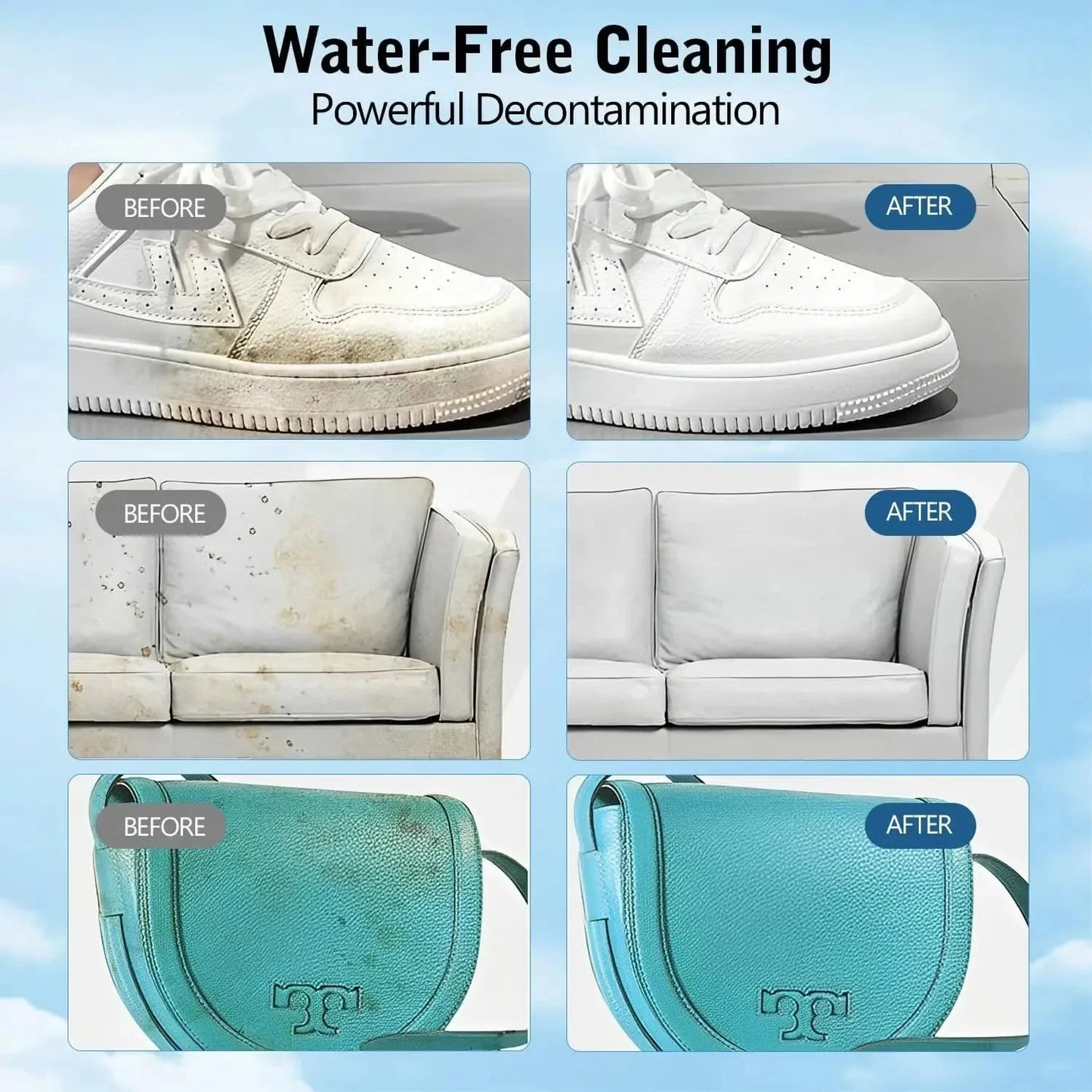 🧼No-Wash Shoe & Leather Cleaner Cream - Stain Remover with Sponge
