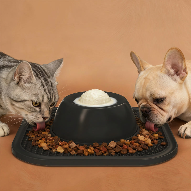 2-in-1 Slow Feeder Dog Bowl with Lick Mat