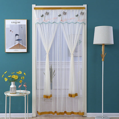 Embroidered Sheer Door Curtain