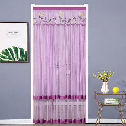 Embroidered Sheer Door Curtain