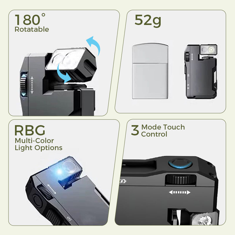 Portable Mini Flashlight with Rotatable Head