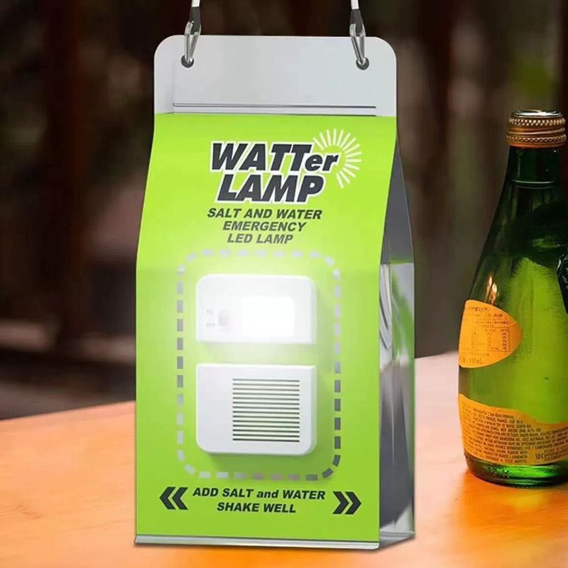 🌿💡 Saltwater Powered LED Camping Lamp – Emergency Survival Light, Water-Activated, Portable & Lightweight. Ideal for Hiking, Fishing, or Earthquake Kits. Reusable – Just Rinse & Refill! ♻️🎒🌙🔦