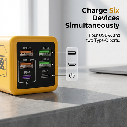Cyberpunk Style 6-Port Power Adapter