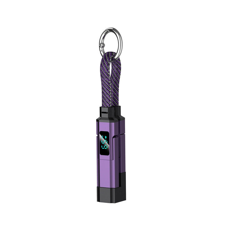 ⏳Time-Limited Special⏰4-in-1 Charging Cable with Digital Display & Keychain – Fast-Charging, Kink-Resistant & Compact