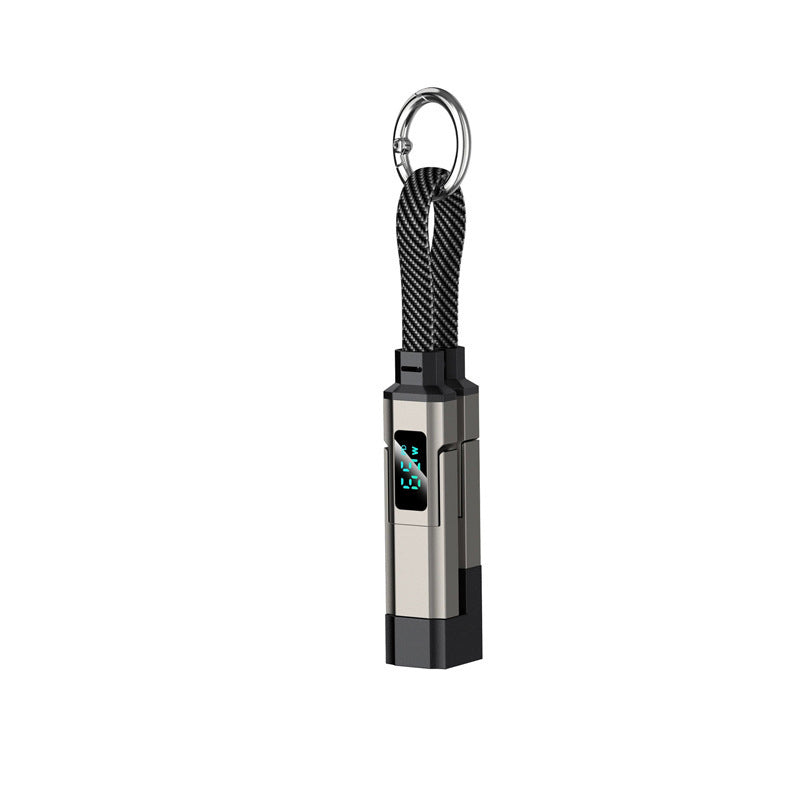 ⏳Time-Limited Special⏰4-in-1 Charging Cable with Digital Display & Keychain – Fast-Charging, Kink-Resistant & Compact