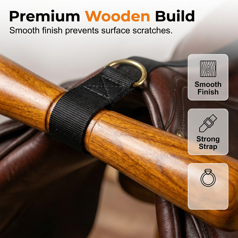 T-Shaped Wooden Saddle Rack Carrier
