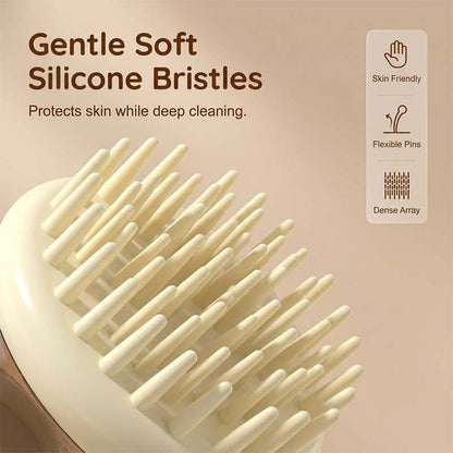 Pet Bath Massage Brush with Shampoo Dispenser