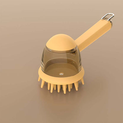 Pet Bath Massage Brush with Shampoo Dispenser