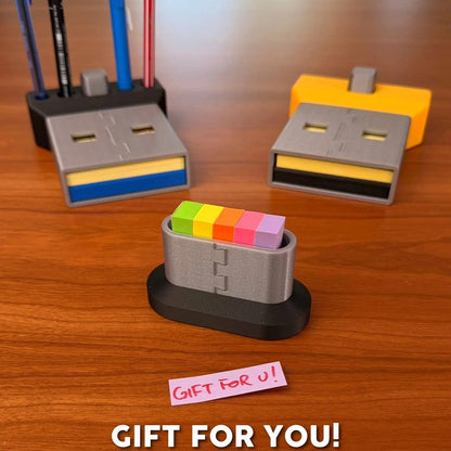 USB Shaped Sticky Note Holder & Pen Holder Set