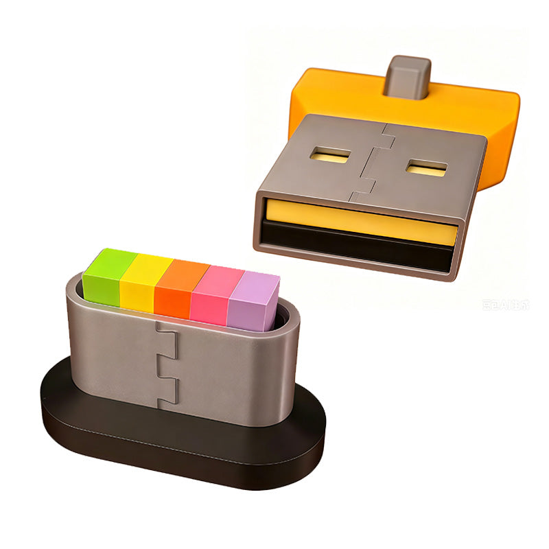 USB Shaped Sticky Note Holder & Pen Holder Set