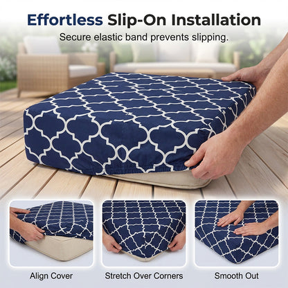 Patio Sofa Cushion Cover – Stretch, Water-Resistant ✨