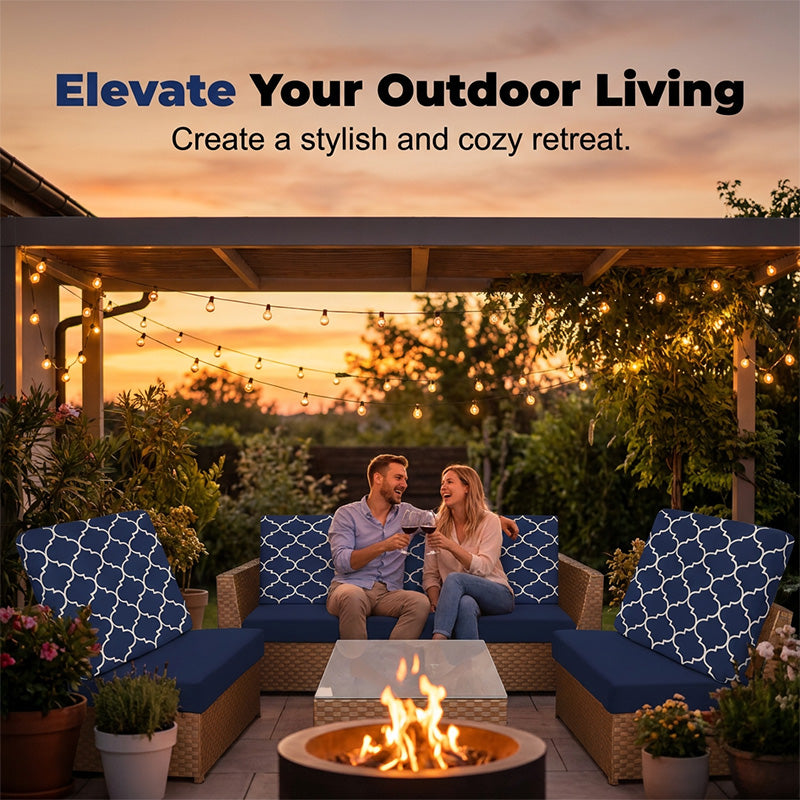 Patio Sofa Cushion Cover – Stretch, Water-Resistant ✨