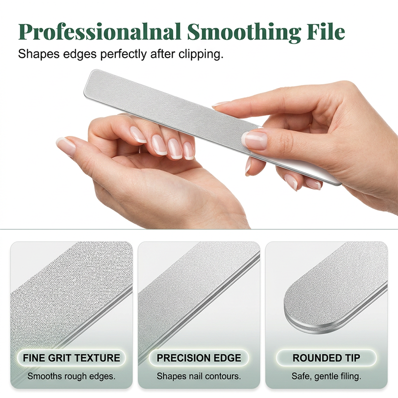 ✂️ Precision Nail Care 3-Piece Set | Curved Blade Prevents Splitting - Double-Sided File Smooths Rough Edges | 🏃‍ At-Home Care - Perfect for Travel