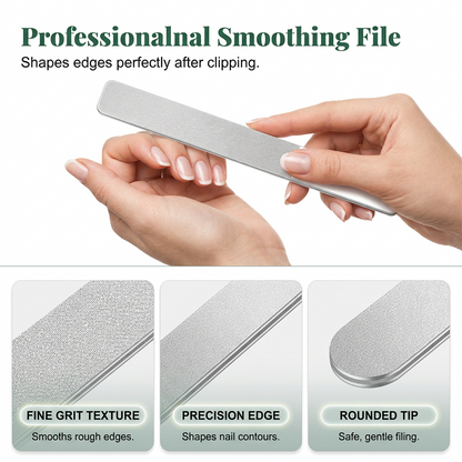 ✂️ Precision Nail Care 3-Piece Set | Curved Blade Prevents Splitting - Double-Sided File Smooths Rough Edges | 🏃‍ At-Home Care - Perfect for Travel