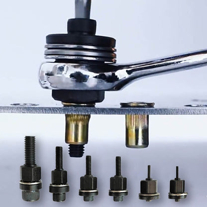 🔧Exclusive 50% OFF | Rivet Gun Head & Nutsert Cap Set | Heavy-Duty Steel Fastening Tool | Portable Kit for Automotive, Sheet Metal & Industrial Use