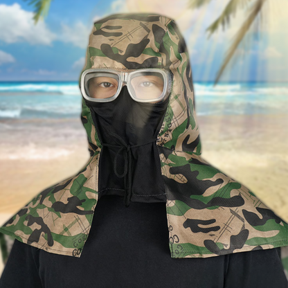 Multi-Purpose Outdoor Dustproof Poncho with Hood, Face Mask & Anti-Fog Goggles