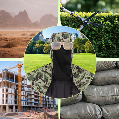 Multi-Purpose Outdoor Dustproof Poncho with Hood, Face Mask & Anti-Fog Goggles