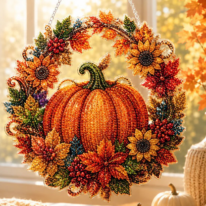 Pumpkin Diamond Art DIY Hanging Ornament Kit