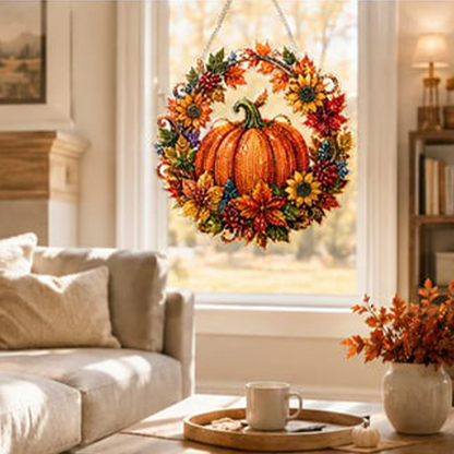 Pumpkin Diamond Art DIY Hanging Ornament Kit