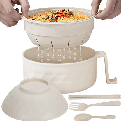 Multifunctional Ramen Bowl Set with Water Filter Bowl