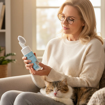 No-Rinse Pet Chin Cleaning Foam with Silicone Brush