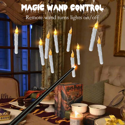 Halloween Magic Wand Remote Floating LED Candle Lights
