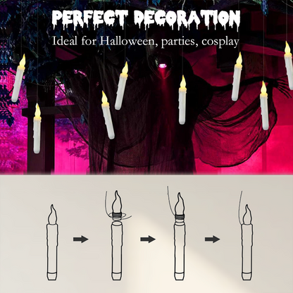 Halloween Magic Wand Remote Floating LED Candle Lights
