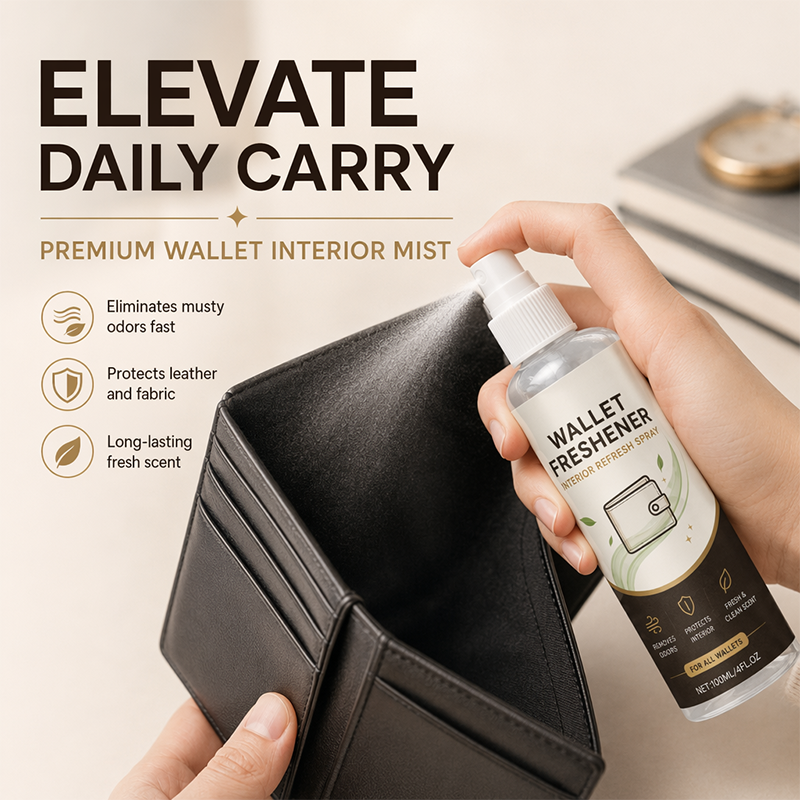 Wallet Interior Odor Eliminating Refresh Spray