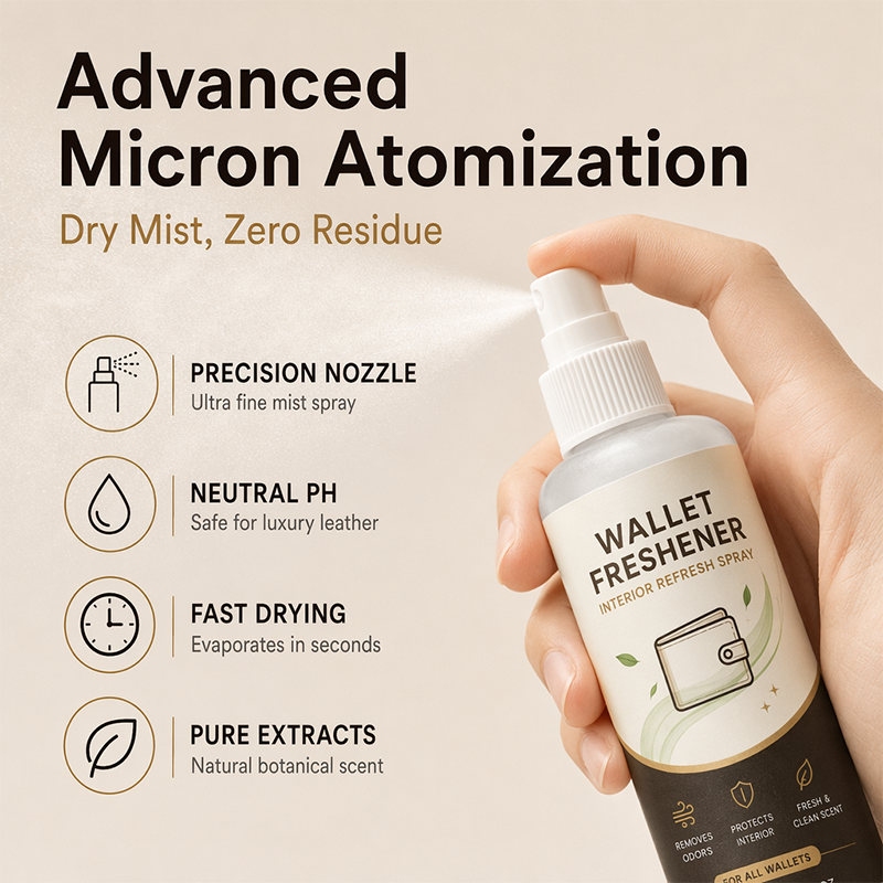 Wallet Interior Odor Eliminating Refresh Spray
