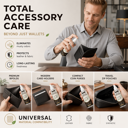 Wallet Interior Odor Eliminating Refresh Spray