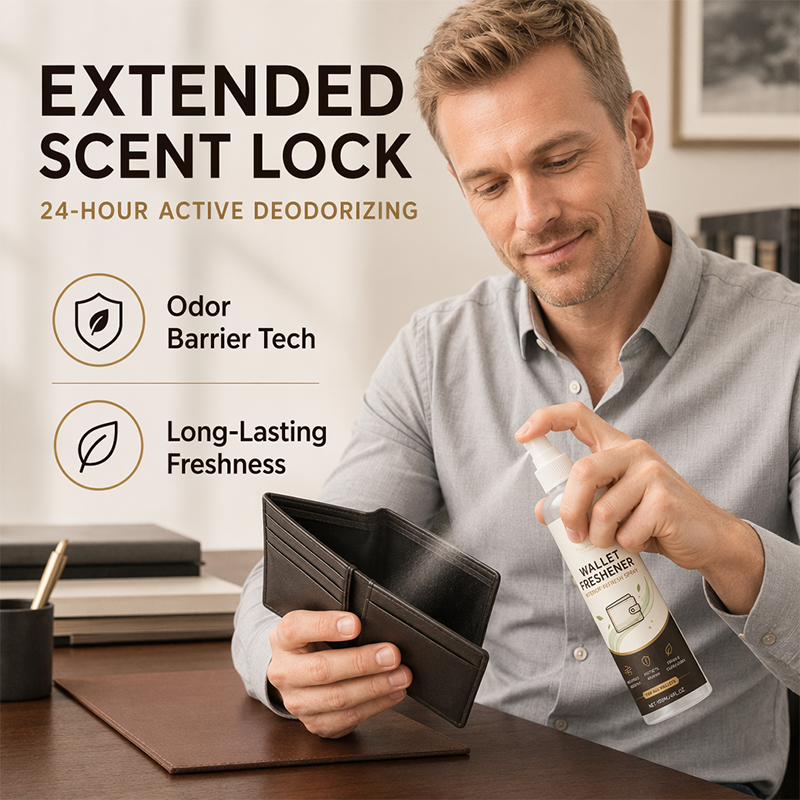Wallet Interior Odor Eliminating Refresh Spray