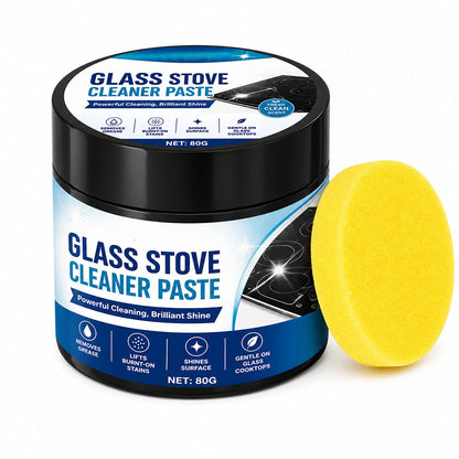 Glass Stove Cleaner Paste 80g with Sponge Burnt Stain Remover