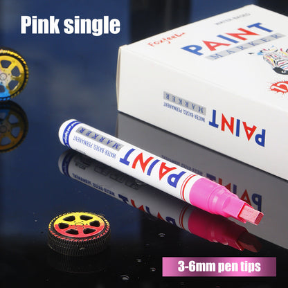 🎨12-Color Paint Marker Set – 6mm Chisel Tip for Custom Tire Lettering & DIY