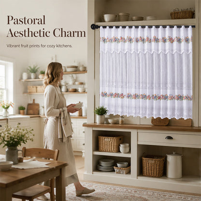 🎉 2026 Sale — Over 23,200 Sold!🍓 Retro Lace Short Kitchen Curtain – Hollow-out ✨