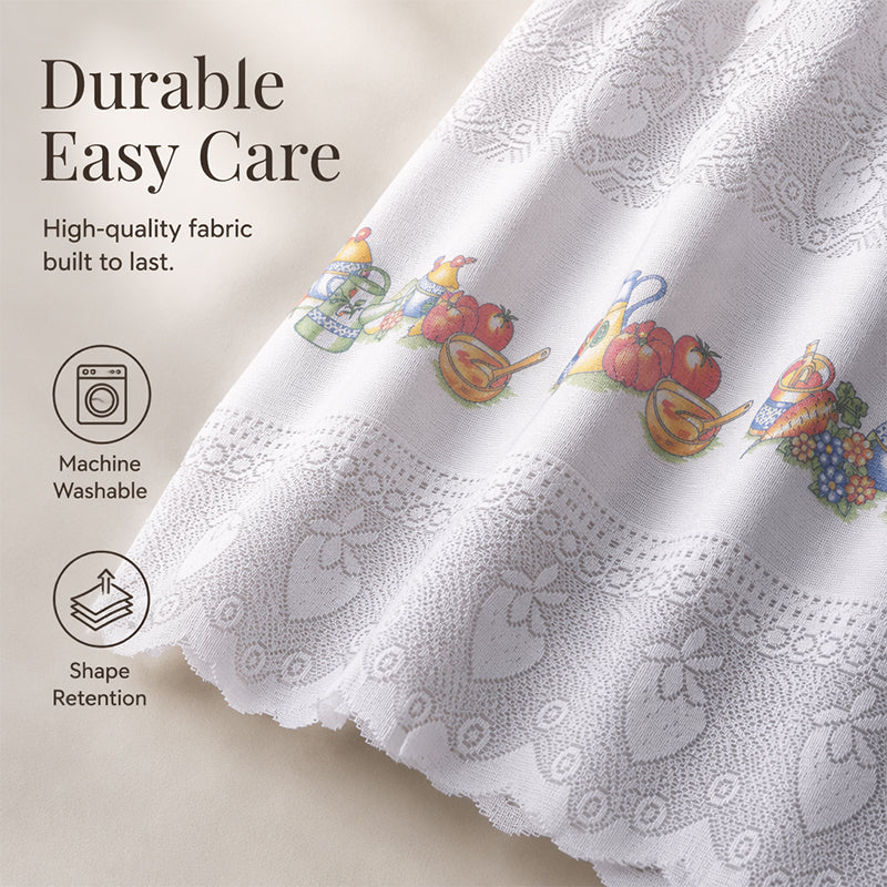 🎉 2026 Sale — Over 23,200 Sold!🍓 Retro Lace Short Kitchen Curtain – Hollow-out ✨