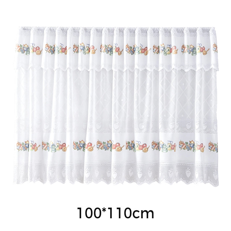 🎉 2026 Sale — Over 23,200 Sold!🍓 Retro Lace Short Kitchen Curtain – Hollow-out ✨