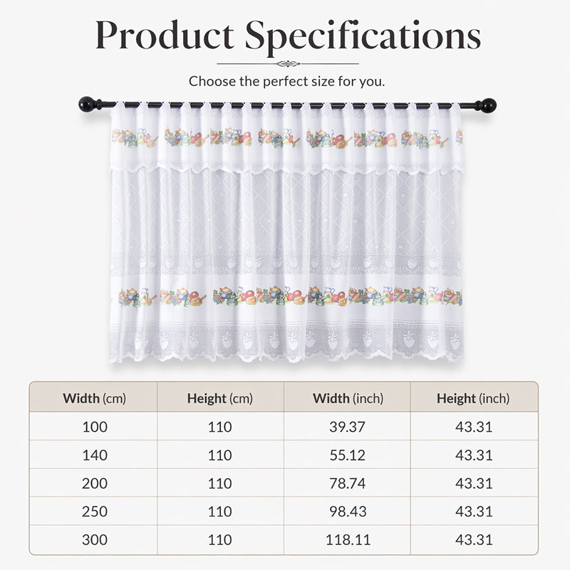 🎉 2026 Sale — Over 23,200 Sold!🍓 Retro Lace Short Kitchen Curtain – Hollow-out ✨