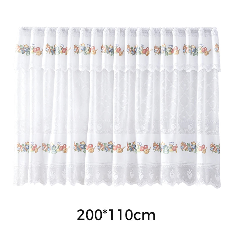 🎉 2026 Sale — Over 23,200 Sold!🍓 Retro Lace Short Kitchen Curtain – Hollow-out ✨