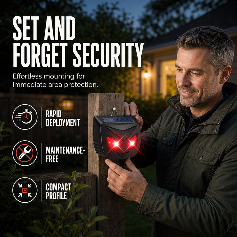 Solar Animal Repeller with Flashing LED Lights