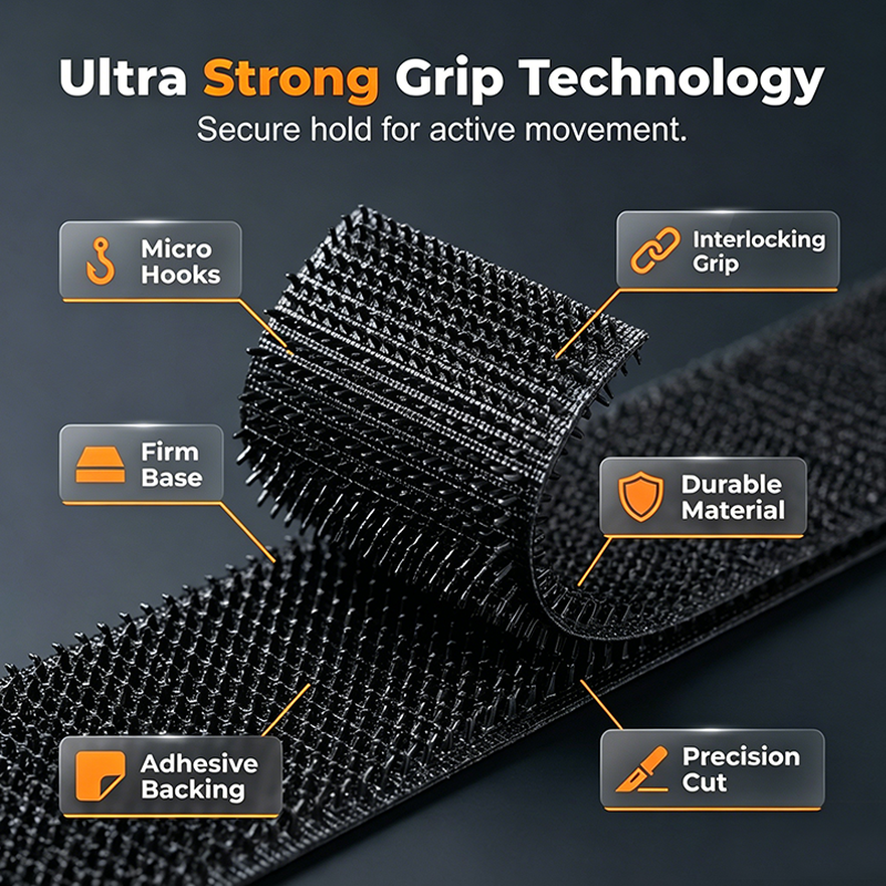 Anti-Slip Adhesive Hook & Loop Fasteners