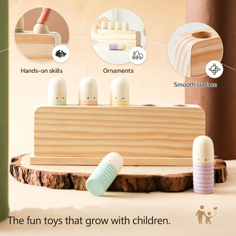 Wooden Pop Up Toy Multicolor Puppets