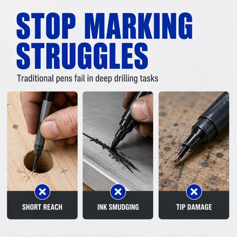Quick-Drying Waterproof Long-Nib Markers for Woodworking