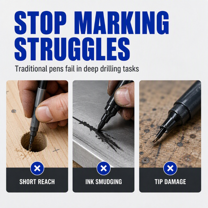 Quick-Drying Waterproof Long-Nib Markers for Woodworking