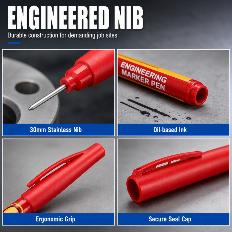 Quick-Drying Waterproof Long-Nib Markers for Woodworking