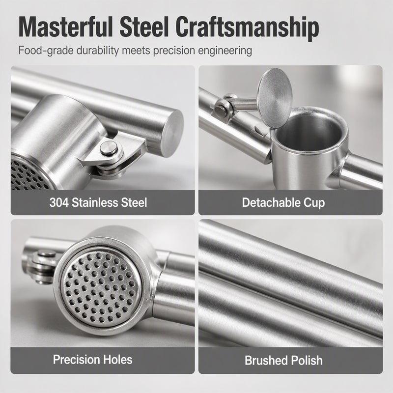 Premium Stainless Steel Garlic Press