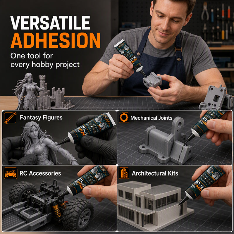 Quick Dry 3D Print Adhesive with Precision Tip