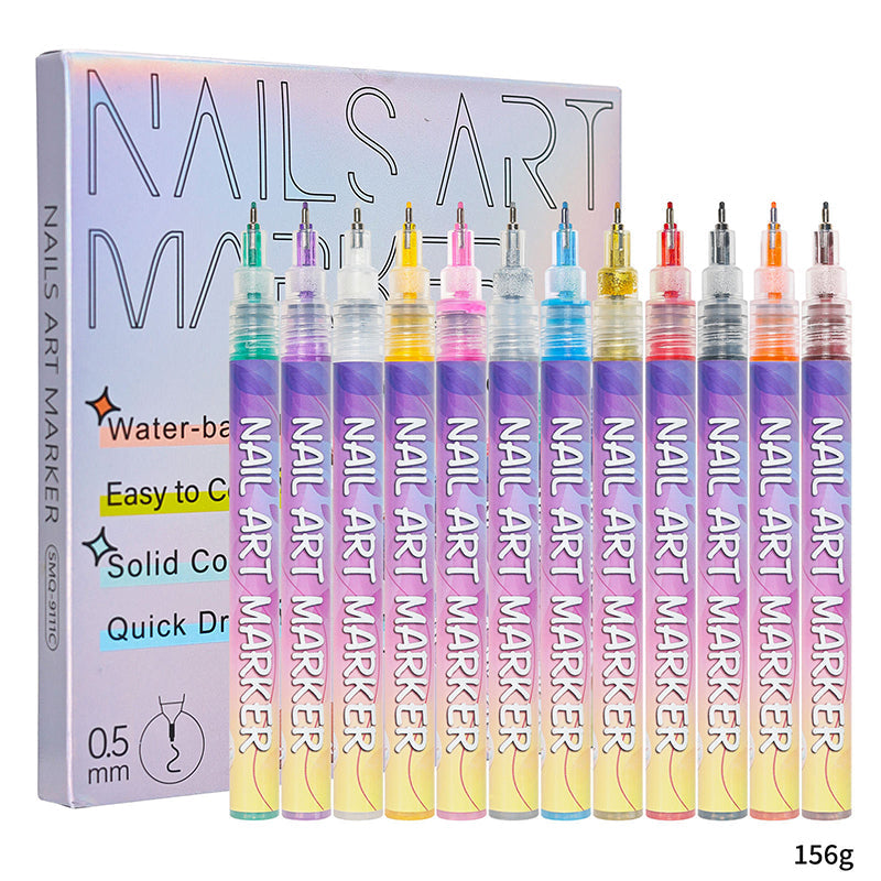 12 Colors Nail Art Graffiti Pens Set