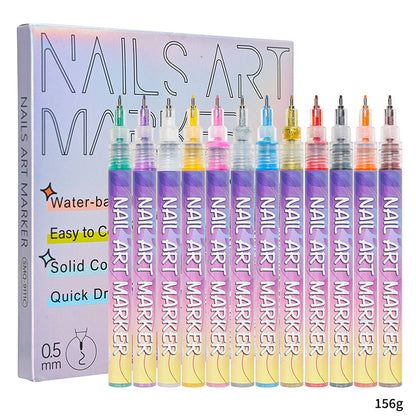 12 Colors Nail Art Graffiti Pens Set